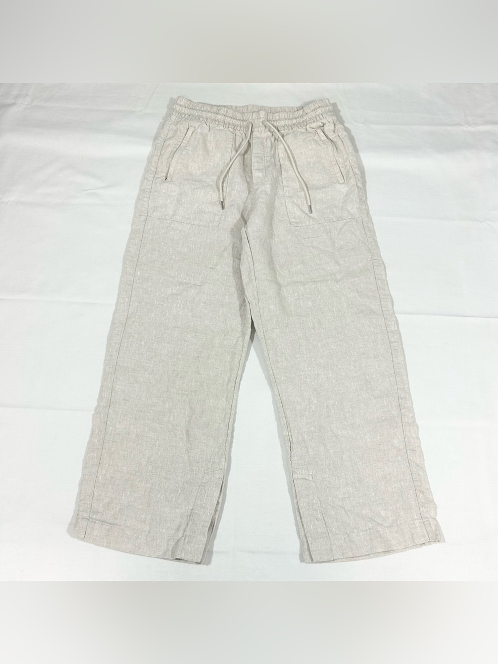 Athleta Pants Womens Size M Wide Leg Pull On 100% Linen Boho Lagenlook Comfort